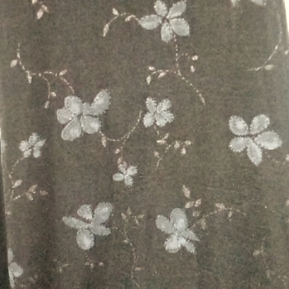 Maxi shear floral sparkly A-line dress/ - Picture 2 of 4